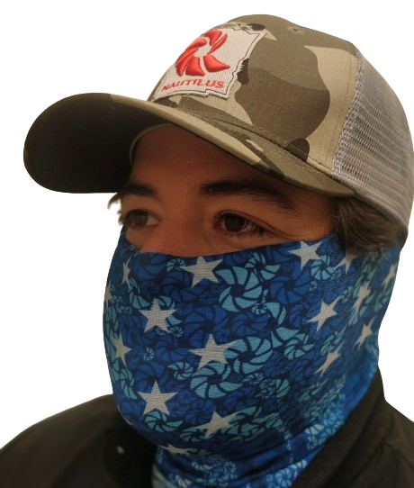 Nautilus logo Hoorag Buff Face Mask – Blue